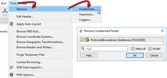 Removing unattached feature types